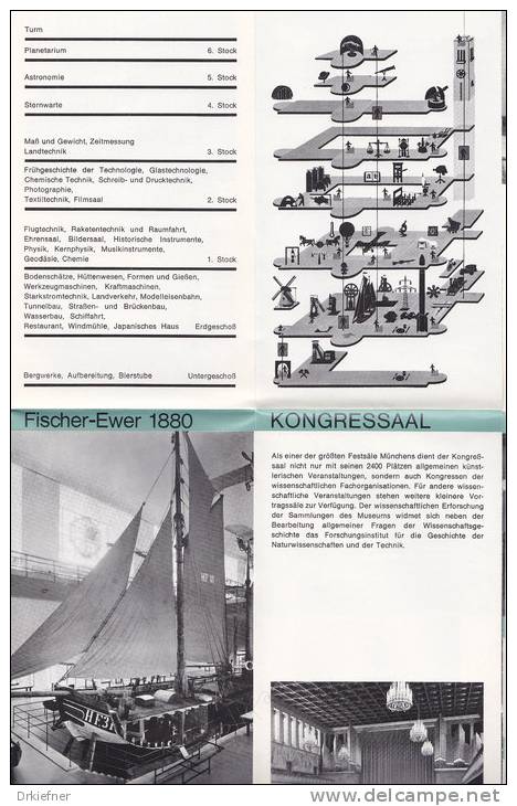 Deutsches Museum, München, Kurzfüher, Faltblatt, Um 1965 - Museen & Ausstellungen