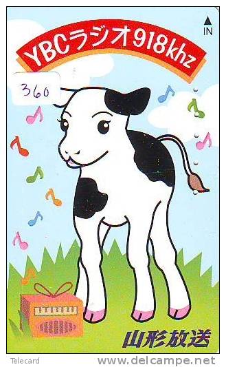 Télécarte JAPON * VACHE (360) COW * KOE * BULL * TAUREAU * KUH * PHONECARD JAPAN * TELEFONKARTE * VACA * TAURUS * - Cows