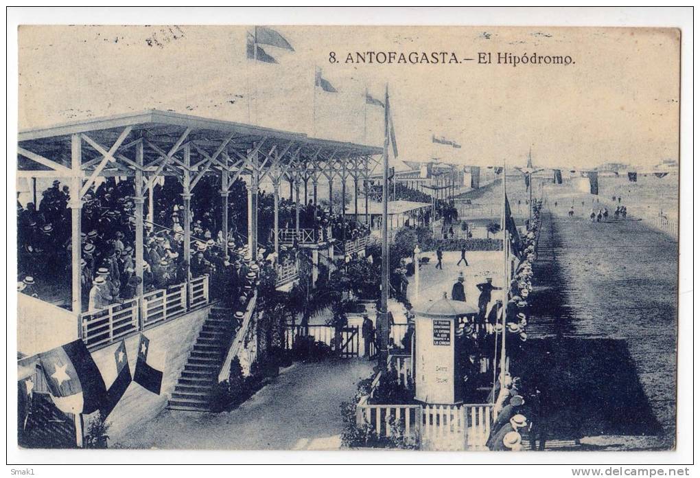 AMERICA CHILE ANTOFAGASTA THE HIPPODROME OLD POSTCARD 1932. - Chile