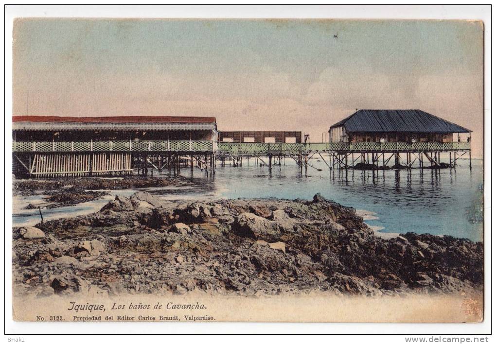 AMERICA CHILE IQUIQUE CAVANCHA BATHS OLD POSTCARD - Chile