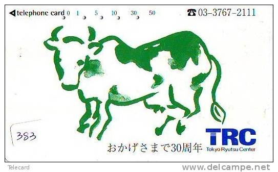 Télécarte JAPON * VACHE (383) COW * KOE * BULL * TAUREAU * KUH * PHONECARD JAPAN * TK * VACA * TAURUS * 110-182944 - Koeien