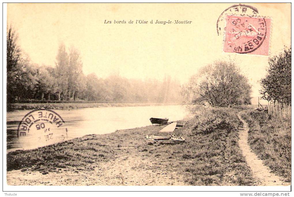 Jouy Le Moutier-Cergy-Pontoise-Val D´Oise-1905-Les Bords De L´Oise-Barques De Pêcheurs-- Exp. Vers Brioude (Haute-Loire) - Jouy Le Moutier