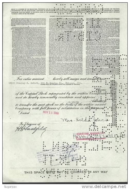 UNITED PRINTERS AND PUBLISHERS - 100 SHARES - 07.07.1943 - 2 SCANS - S - V