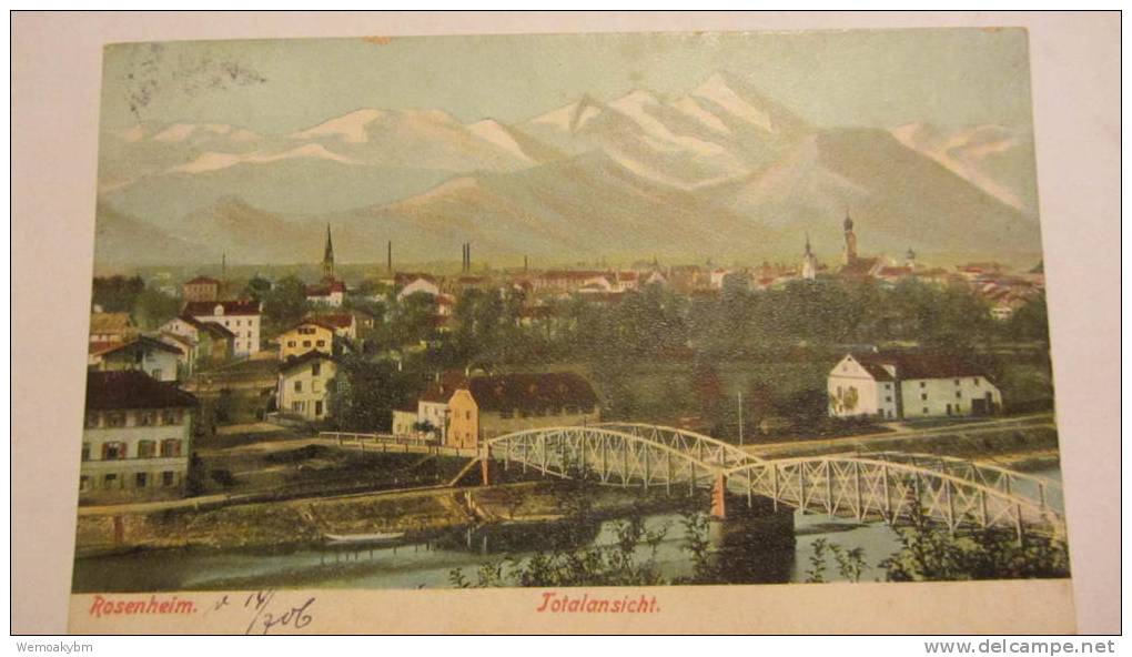 AK Ansichtskarte Von Rosenheim Totalansicht Vom 17.7.1906 - Rosenheim
