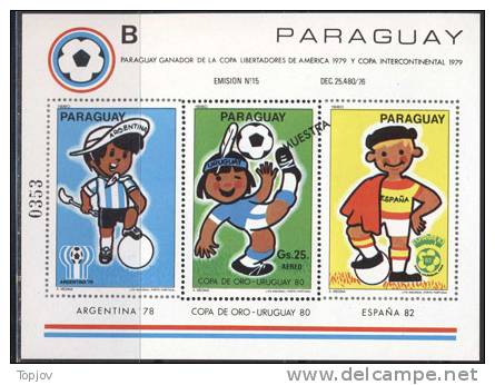 PARAGUAY - FOODBALL - ARGENTINA - ESPANA - COPA DE ORO URUGUAY  - Muestra - **MNH - 1980 - 1978 – Argentine