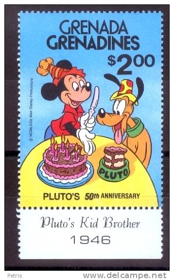 Grenada Grenadines 1981 Walt Disney 50th Anniversary Of Pluto MNH** - Lot. 1355 - Disney