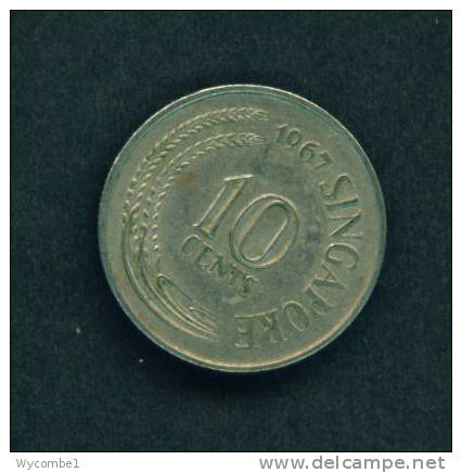 SINGAPORE  -  1967  10 Cents  Circulated As Scan - Singapur