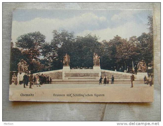 Chemnitz  Brunnen Mit Schilling'schen Figuren  1912    D86025 - Chemnitz