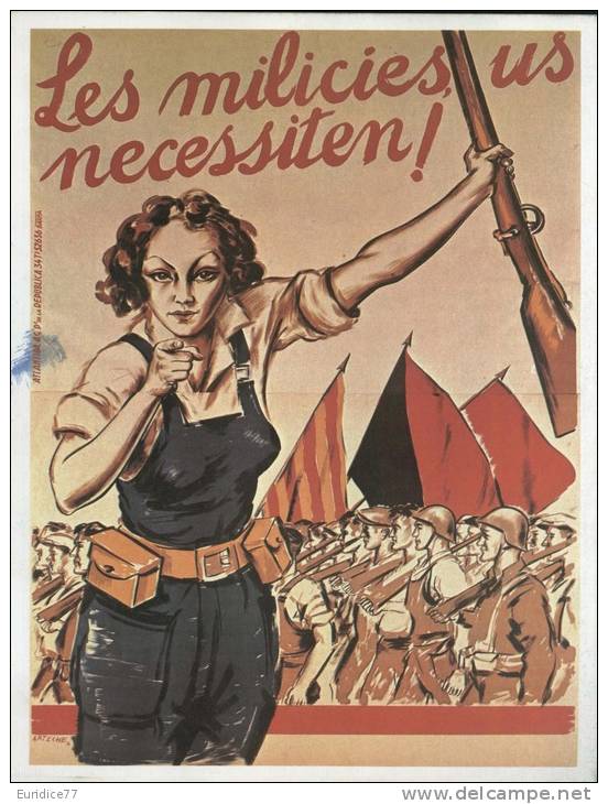 Cartel Affiche Poster Guerra Civil Española 20x13 Cm. Aprox. REPRODUCTION - Patrióticos