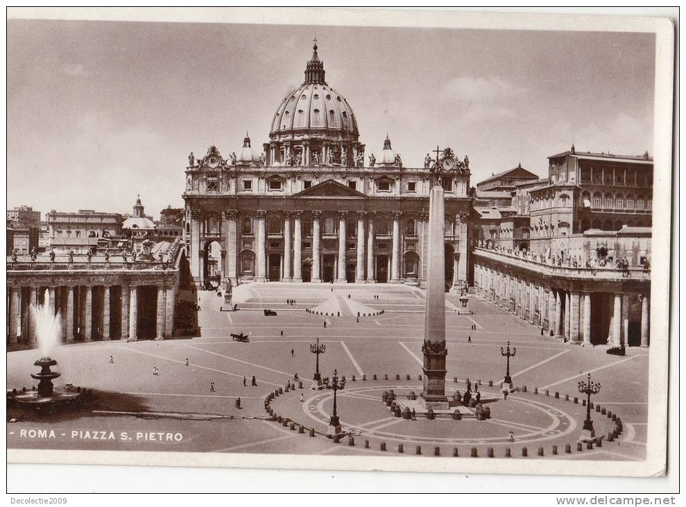 BR41632 Roma Piazza S Pietro    2 Scans - Places & Squares