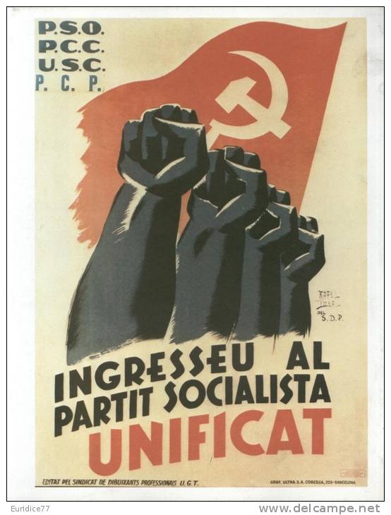 Cartel Affiche Poster Guerra Civil Española 20x13 Cm. Aprox. REPRODUCTION - Patriottisch