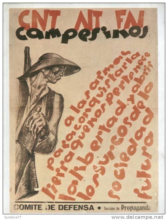 Cartel Affiche Poster Guerra Civil Española 20x13 Cm. Aprox. REPRODUCTION - Patrióticos