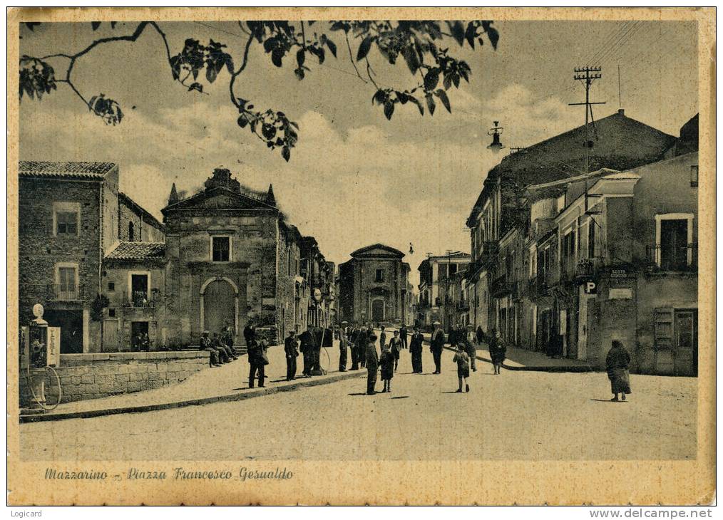 MAZZARINO (CL) PIAZZA FRANCESCO GESUALDO MOLTO ANIMATA 1949 - Caltanissetta