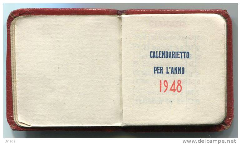 CALENDARIETTO DA BORSETTA ANNO 1948 DONNA CANE ANIMALI - Petit Format : 1941-60