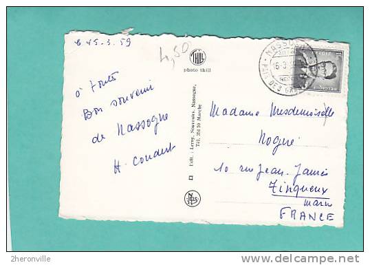 CPSM -  B - NASSOGNE  - Multivues  Dont Cerfs   15/03/1959 - Nassogne