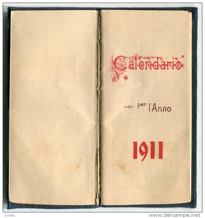 CALENDARIETTO DA BORSETTA IN SETA ANNO 1911 DONNA - Formato Piccolo : 1901-20
