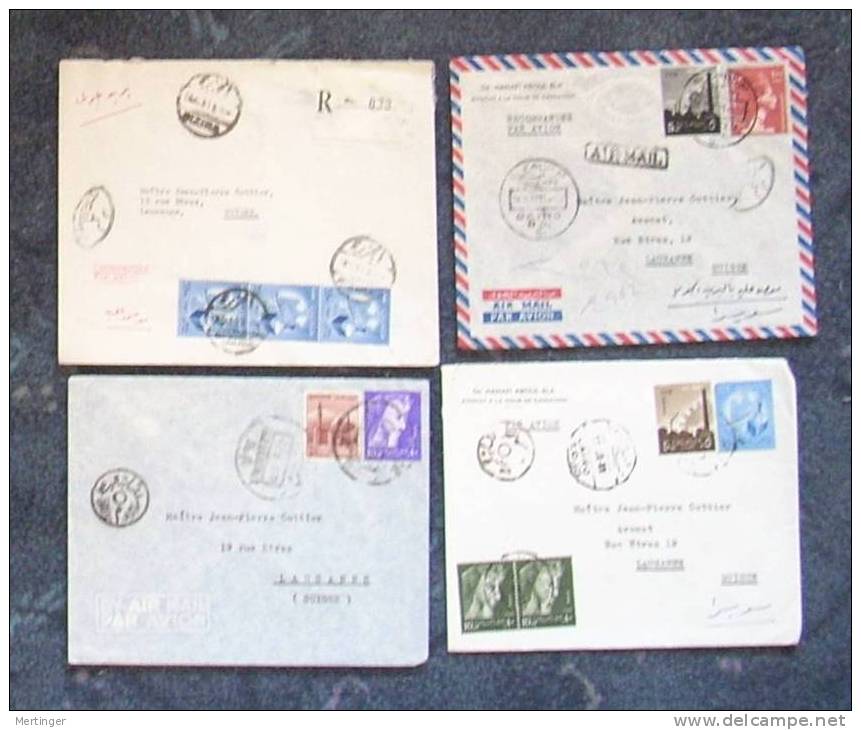 Ägypten Egypt 42 Censor Covers Ca 1950-60  To Switzerland - Briefe U. Dokumente