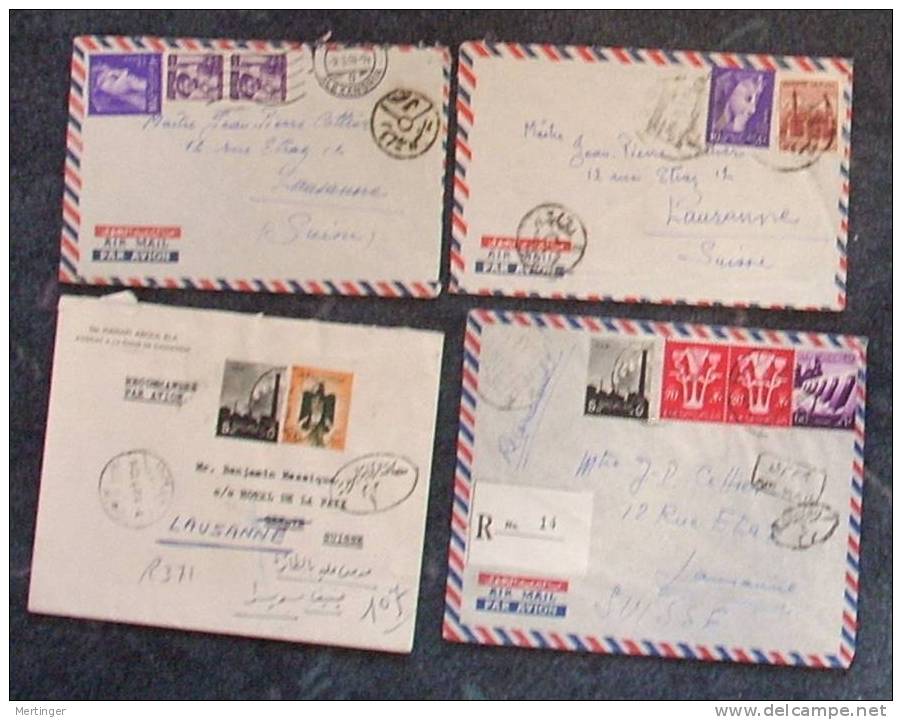 Ägypten Egypt 42 Censor Covers Ca 1950-60  To Switzerland - Briefe U. Dokumente