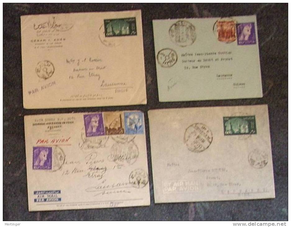 Ägypten Egypt 42 Censor Covers Ca 1950-60  To Switzerland - Cartas & Documentos