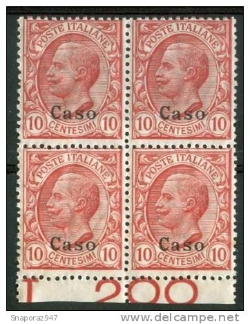 1912 Egeo (Caso) 10c. Gomma Integra** - Egeo (Caso)