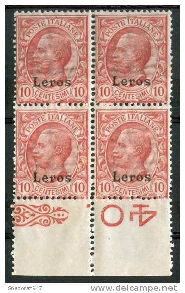 1912 Egeo (Lero) 10c. Gomma Integra** - Ägäis (Lero)