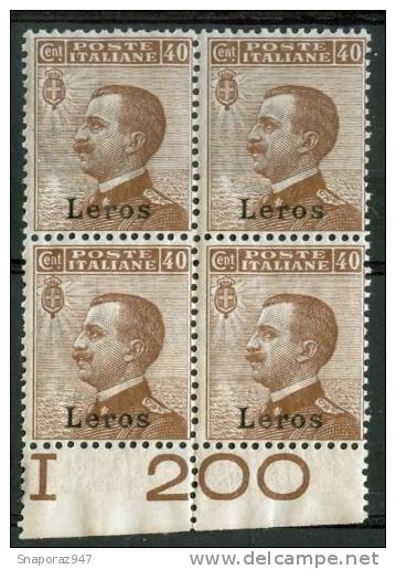 1912 Egeo (Lero) 40c. Gomma Integra** - Egée (Lero)