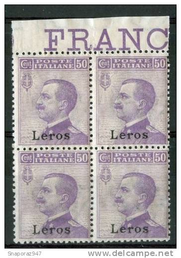 1912 Egeo (Lero) 50c. Gomma Integra** - Ägäis (Lero)