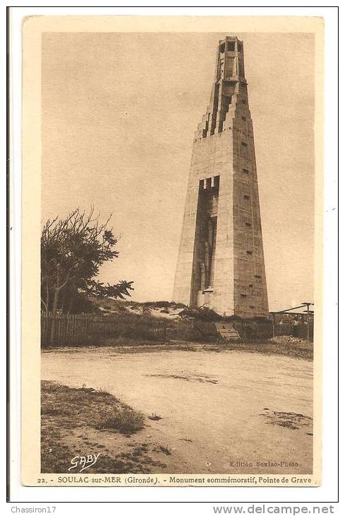 33 - SOULAC-sur-MER  -  Monument Commémoratif, Pointe De Grave - Monumentos A Los Caídos