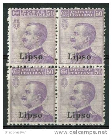 1912 Egeo (Lipso) 50c. Gomma Integra** - Ägäis (Lipso)
