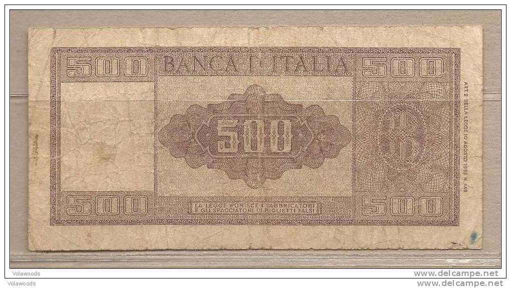 Italia - Banconota Circolata Da 500 Lire "Italia Medusa" - 1947 - Sonstige & Ohne Zuordnung