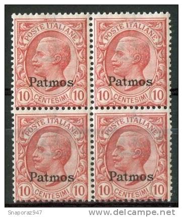 1912 Egeo (Patmo) 10c. Gomma Integra** - Egée (Patmo)