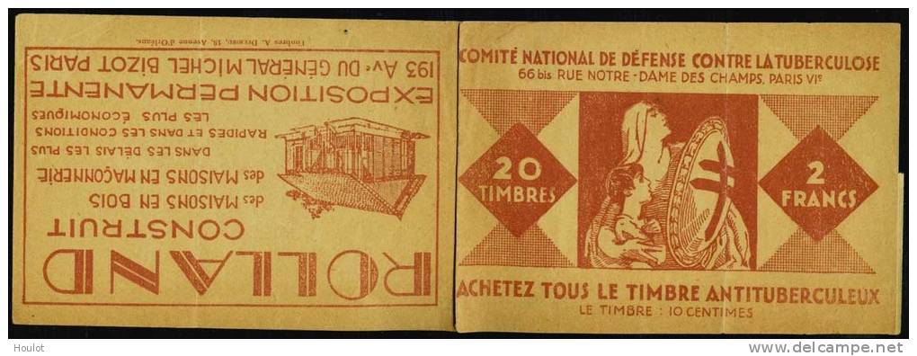 Unkomplettes Markenheftchen Mit 9  Briefmarken  Aus Dem Jahr 1927/28  **  Comité National De Défense Contre La Tuberculo - Gedenkmarken