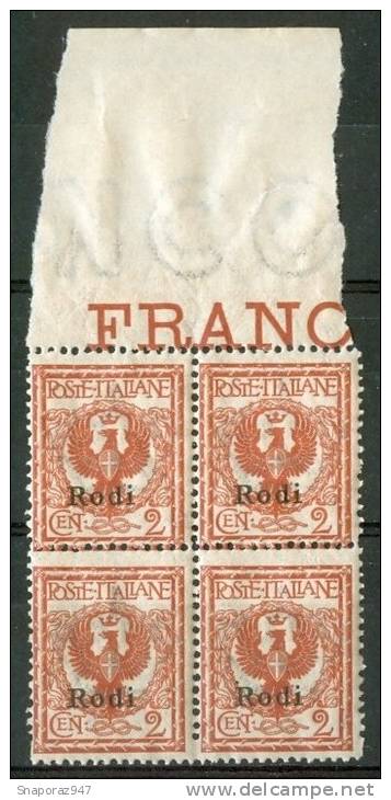 1912 Egeo (Rodi) 2c. Gomma Integra** - Egée (Rodi)