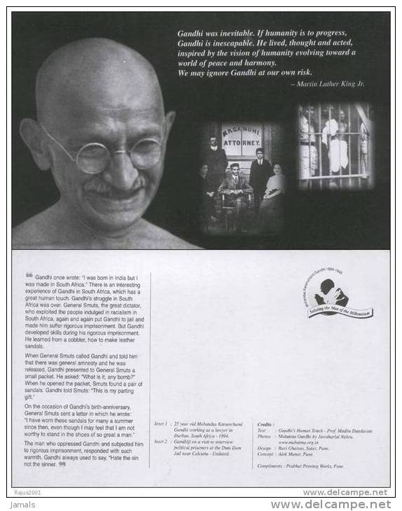 Mahatma Gandhi As A Lawyer In Durban, Gandhiji On A Visit To Interview Political Prisoners, Viewcard, India - Mahatma Gandhi