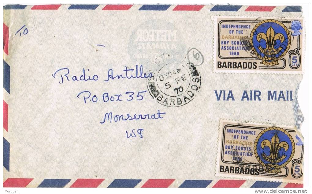 0116. Carta Aerea St. PERTH (barbados) 1970. Stamp Scouts - Barbades (1966-...)