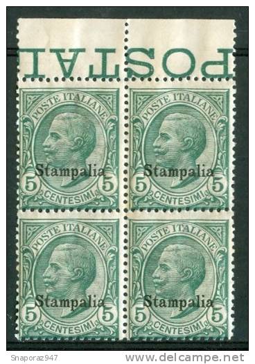 1912 Egeo (Stampalia) 5c. Gomma Integra** - Egée (Stampalia)