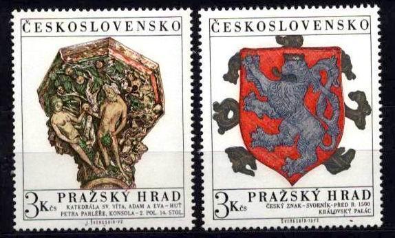 CS 1972 Mi 2071-2 ** Yt 1915-1916 Praguer Castle - Unused Stamps