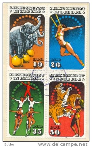 D.D.R. :1983:Y.2606-09 On Registered Cover : CIRCUS,CIRQUE,ELEPHANT,TIGER,ACROBATICS, - Circus