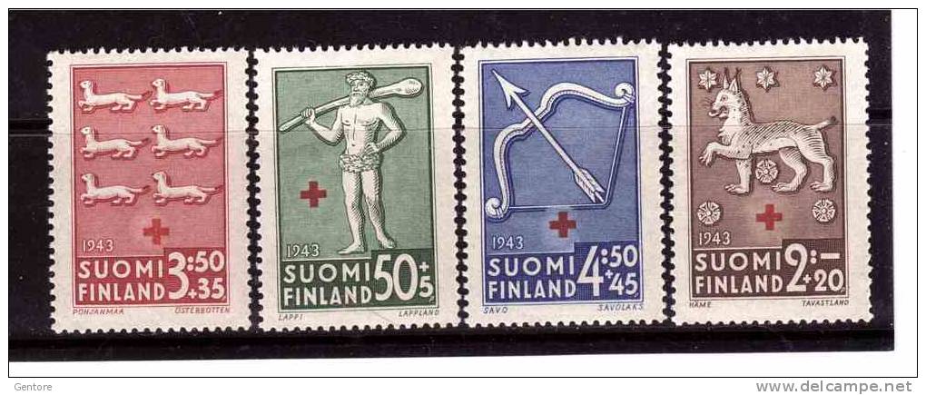 1943 FINLAND Red Cross Michel Cat N° 254/58 The Set Is MNH (some Lack Of Gum In 2 Stamps) - Neufs