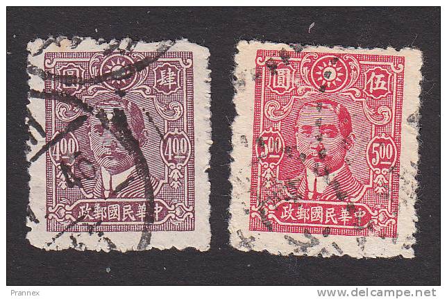 China, Scott #556-557, Used, Dr. Sun Yat-sen, Issued 1944-6 - 1912-1949 Republiek