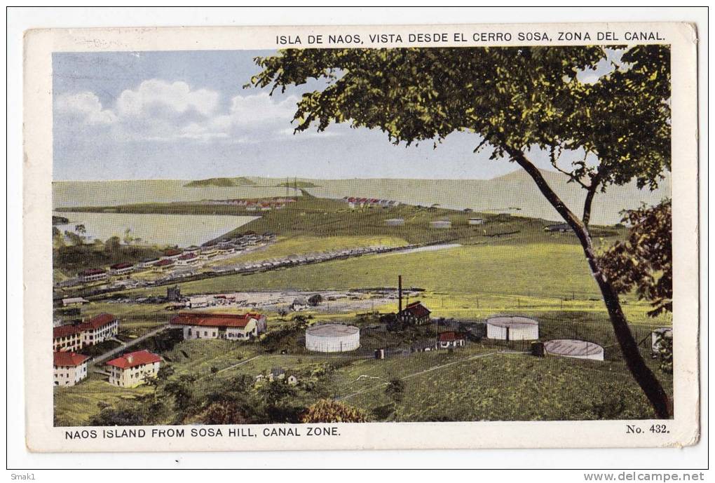 AMERICA PANAMA NAOS ISLAND FROM SOSA HILL, CANAL ZONE Nr. 432 OLD POSTCARD 1926. - Panama