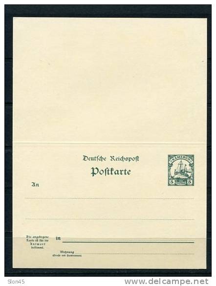 Germany Empire: Colony:Cameroun 1900-19 Two PSC Unused With Response Card - Cameroun