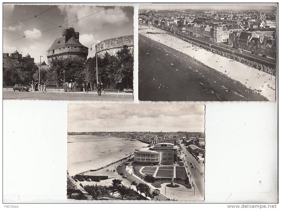 SAINT MALO 35 - Petit Lot De 3 CPSM Dentelées GF : Sillon Donjon Esplanade - Ille Et  Villaine - Saint Malo