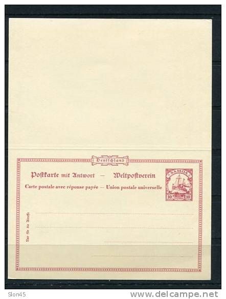 Germany EmpireColony:Samoa 1901-19 Two PSC Unused With Response Card - Samoa