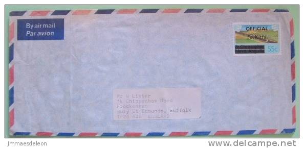 St. Kitts 1980 Official Cover To England  - Airport Plane - St.Kitts En Nevis ( 1983-...)