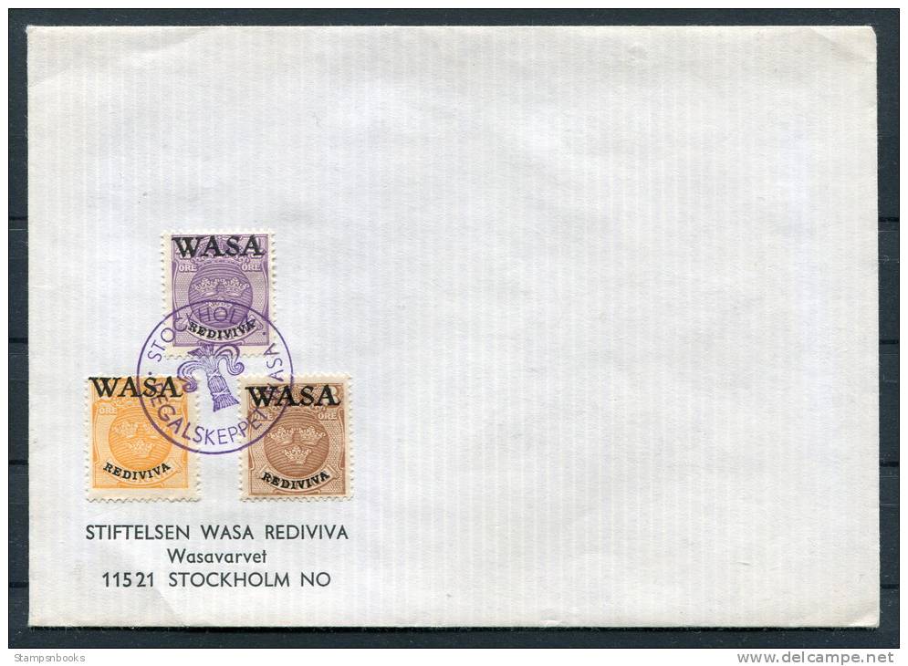 Sweden WASA Rediviva Overprints Cover - Variétés Et Curiosités