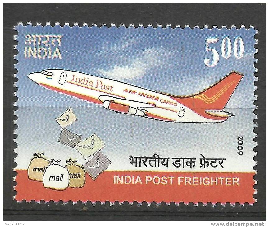 INDIA, 2009, India Post Freighter, Mail, Parcel, Logistics, Delivery, Aircraft,  MNH, (**) - Neufs