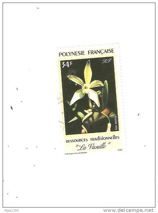 TIMBRE "POLYNESIE FRANCAISE "RESSOURCES TRADITIONNELLES "LA VANILLE" - OBLITERE - Used Stamps
