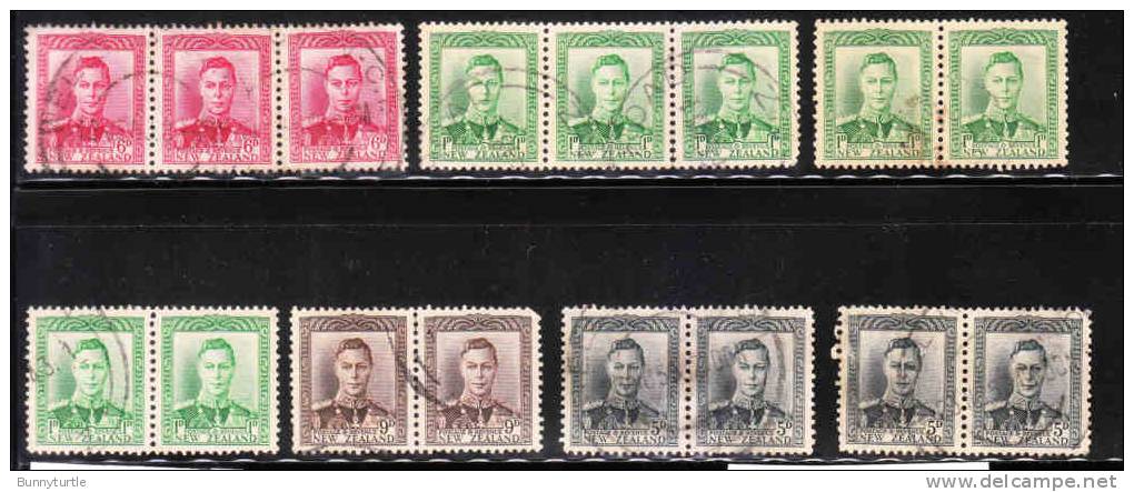 New Zealand 1938-47 King Geroge 16v Blocks Used - Used Stamps