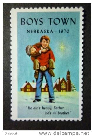 U.S.A. - Labels / Vignettes 1970: Boys Town - Nebraska - FREE SHIPPING ABOVE 10 EURO - Other & Unclassified